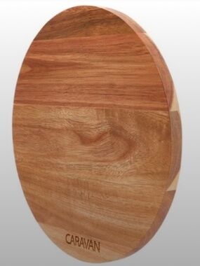 New Caravan Round Lazy Susan Spinning Turntable Serving Tray Acacia Wood 10.8”